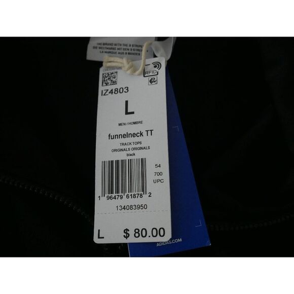 Adidas Men's Funnel neck Quarter Zip Track Top Black Size LARGE - Picture 8 of 9